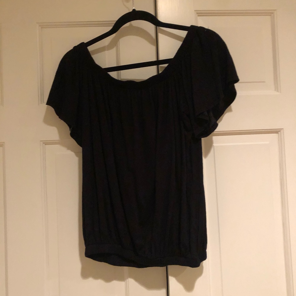 Michael Lauren black off the shoulder top
